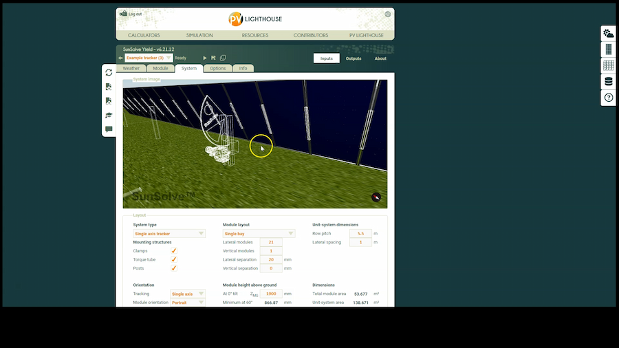 Using SunSolve Yield to determine bifacial inputs for PVSyst